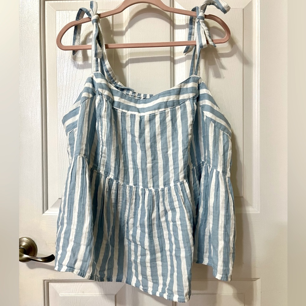 NWT Old Navy Babydoll Halter Top Sz 3X - Gauzy/Boho - Vertical Stripes